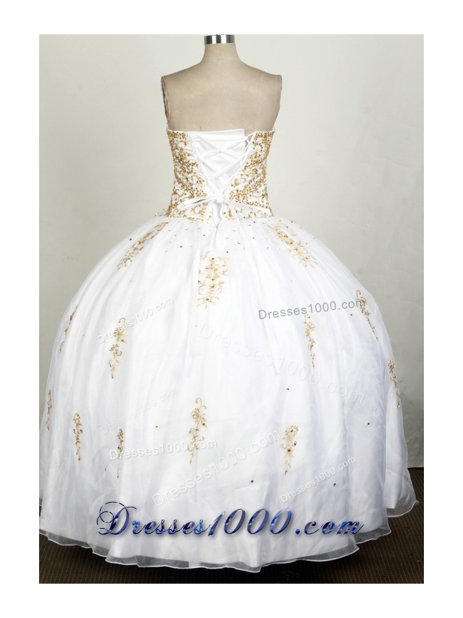Popular Ball Gown Sweetheart Floor-length White Quinceanera Dress