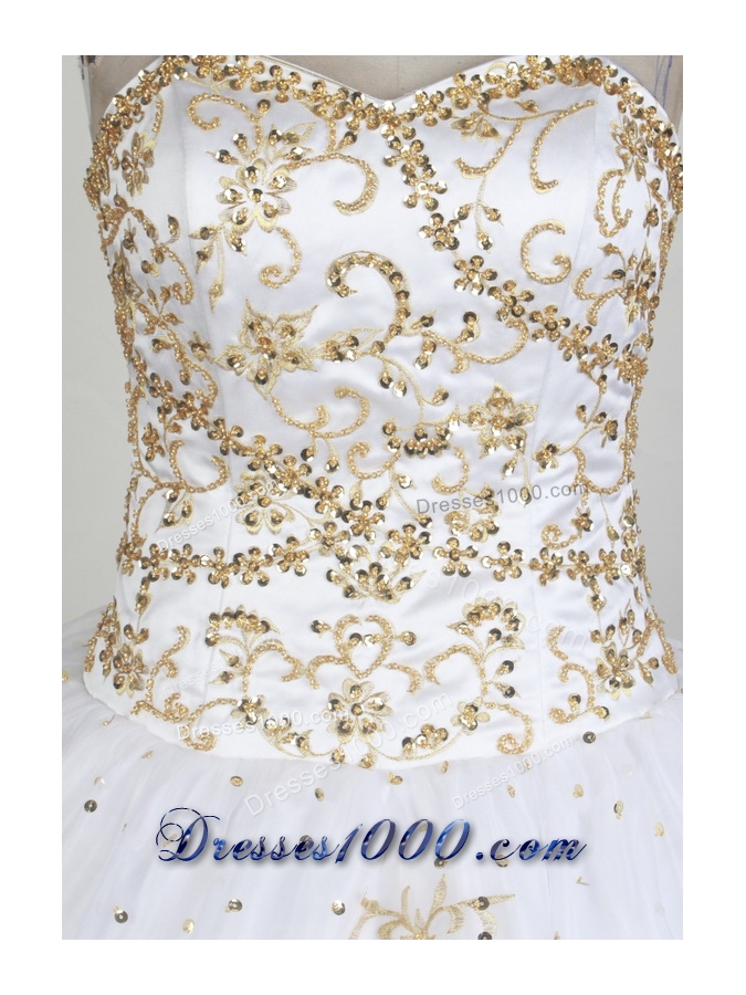 Popular Ball Gown Sweetheart Floor-length White Quinceanera Dress