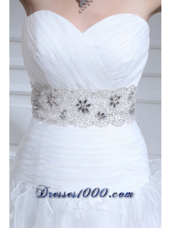 2014 Spring Beautiful A-line Sweetheart Floor-lengthWedding Dress with Ruffles and Appliques