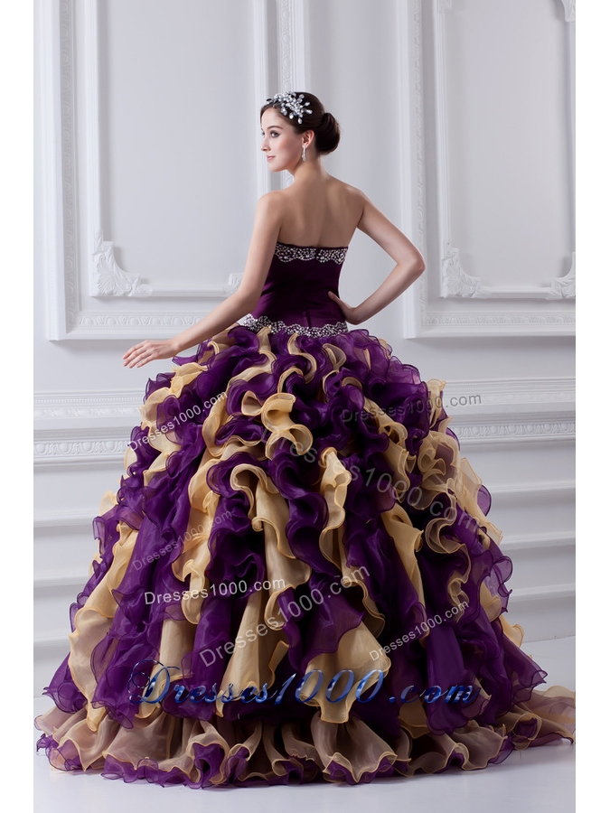 Beautiful Ball Gown Multi Colored Sweetheart 2014 Quinceanera Dress with Beading