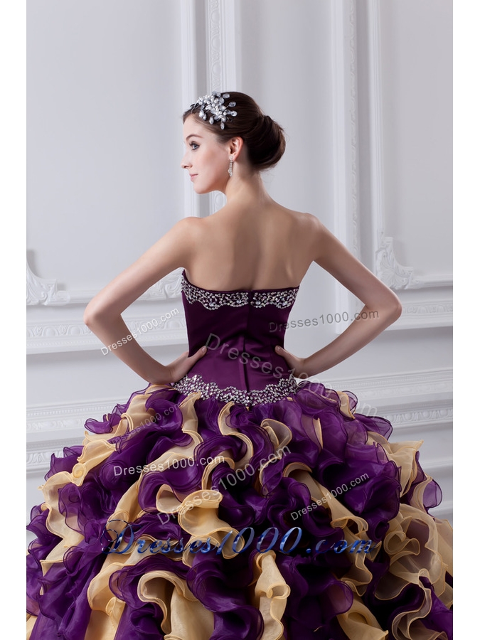 Beautiful Ball Gown Multi Colored Sweetheart 2014 Quinceanera Dress with Beading