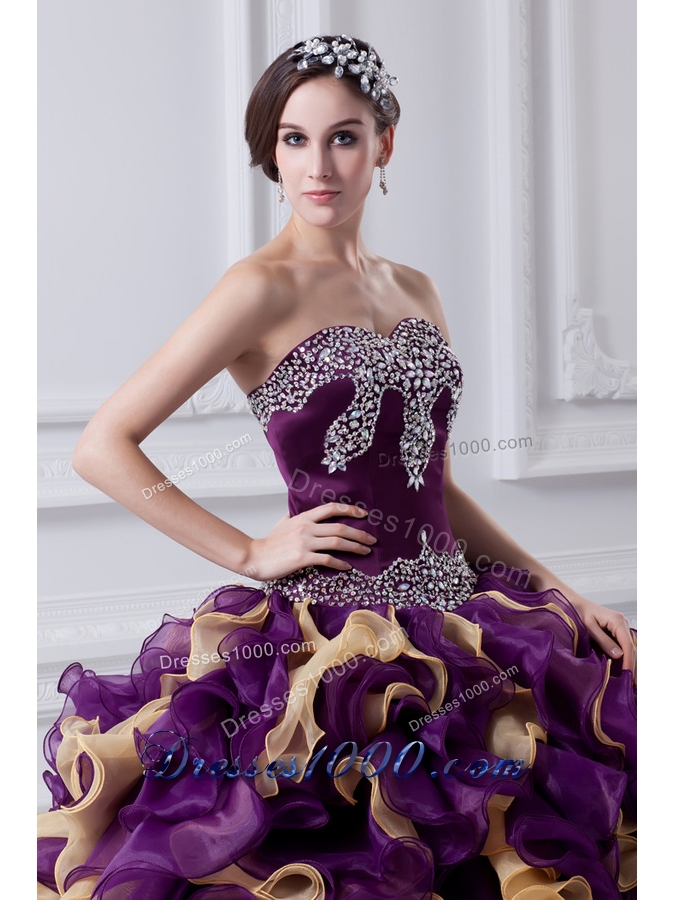 Beautiful Ball Gown Multi Colored Sweetheart 2014 Quinceanera Dress with Beading