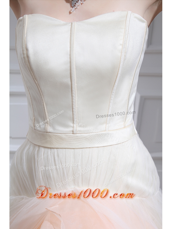 Multi-color Ball Gown Strapless Ruffles Court Train Quinceanera Dress