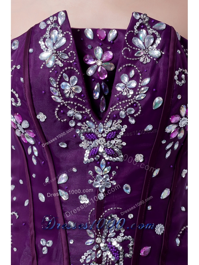 Uniques Multi-color Strapless Ball Gown Quinceanera Dress with Beading