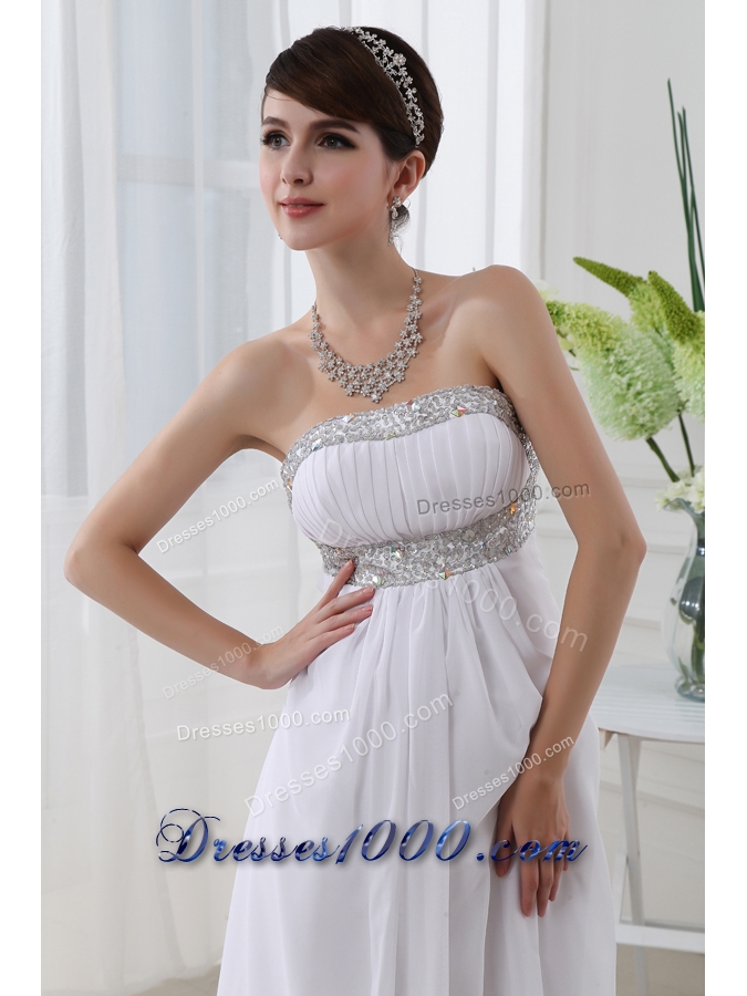 Strapless Beading and Ruching Backless Prom Dress