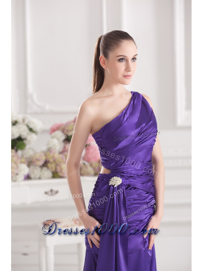 Column One Shoulder Floor-length Taffeta Prom Dress