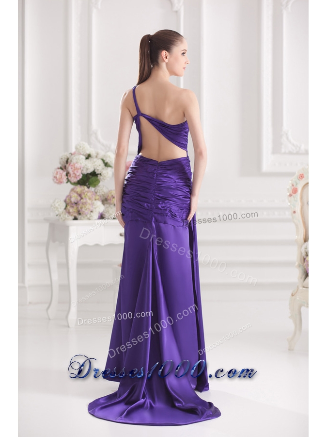 Column One Shoulder Floor-length Taffeta Prom Dress