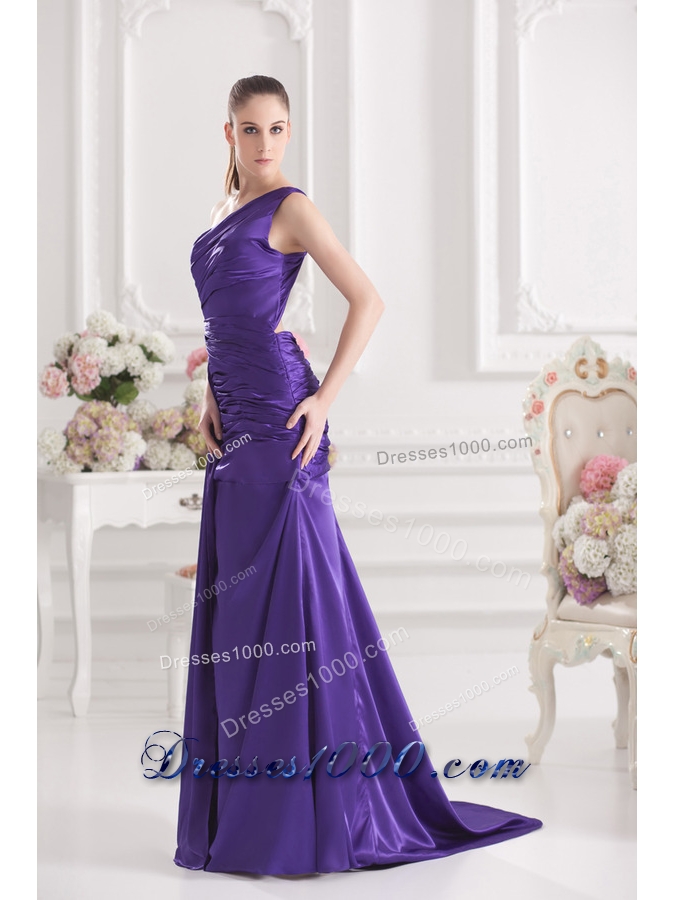 Column One Shoulder Floor-length Taffeta Prom Dress