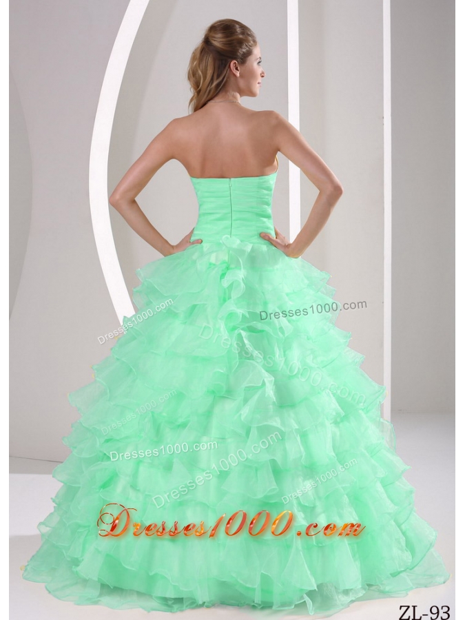 2014Fashionable Quinceaners Gowns with Ruffles and Appliques For Military Ball