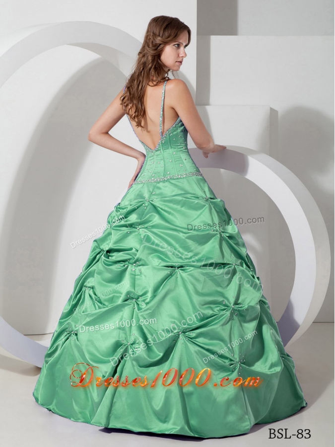 Princess Spaghetti Straps Discount Quinceanera Dress With Beading