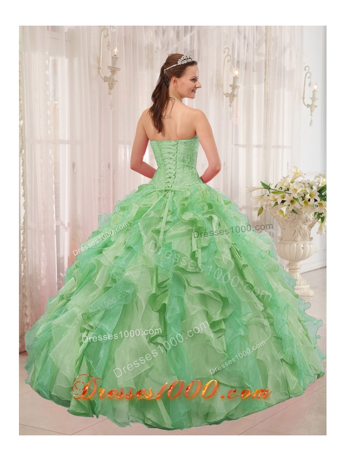 Multi-colored Ball Gown Sweetheart with Appliques and Pleats Quinceanera Dress