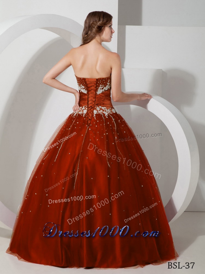Discount Appliques and Beading Wine Red Quinceanera Dresses Gowns