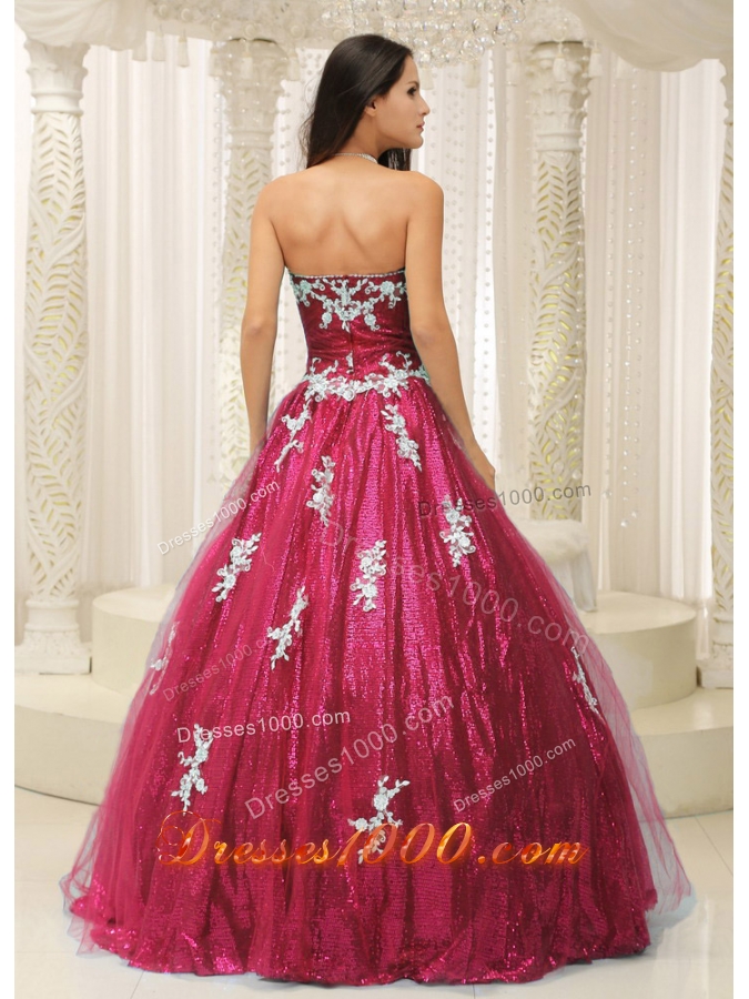 Discount Princess Strapless Paillette Dresses 15 with Appliques