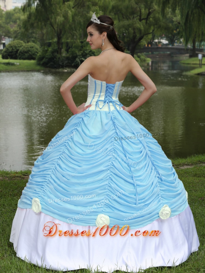 Custom Made Quinceanera Dress With Strapless Ball Gown Baby Blue and Pick-ups