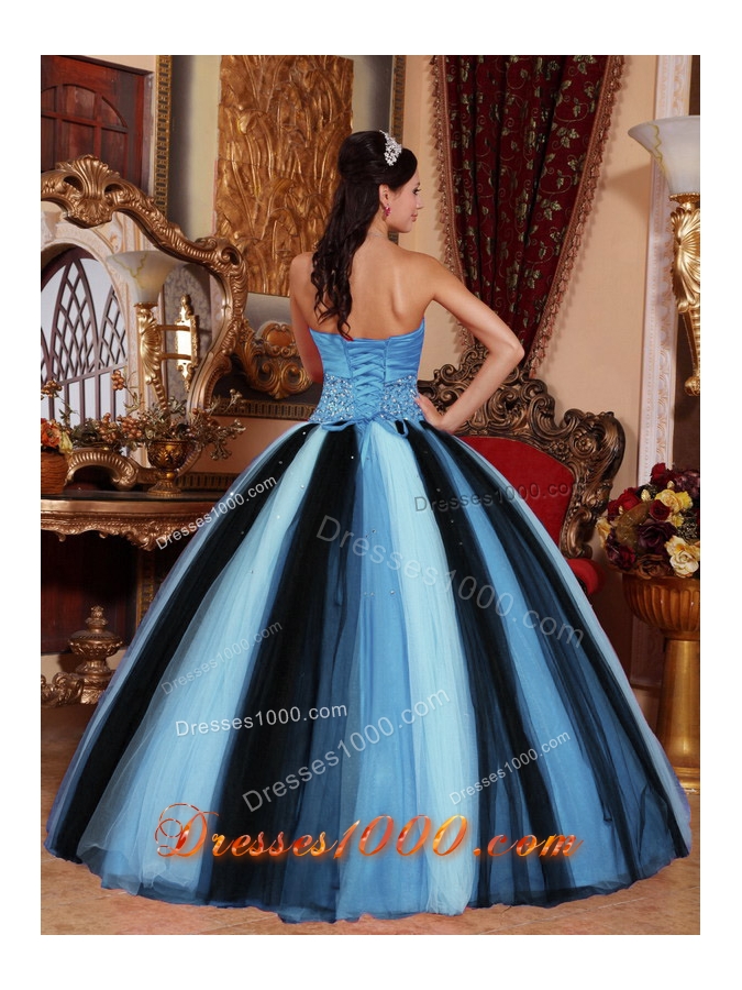 Multi-colored Ball Gown Sweetheart Quinceanera Dress with Tulle Beading