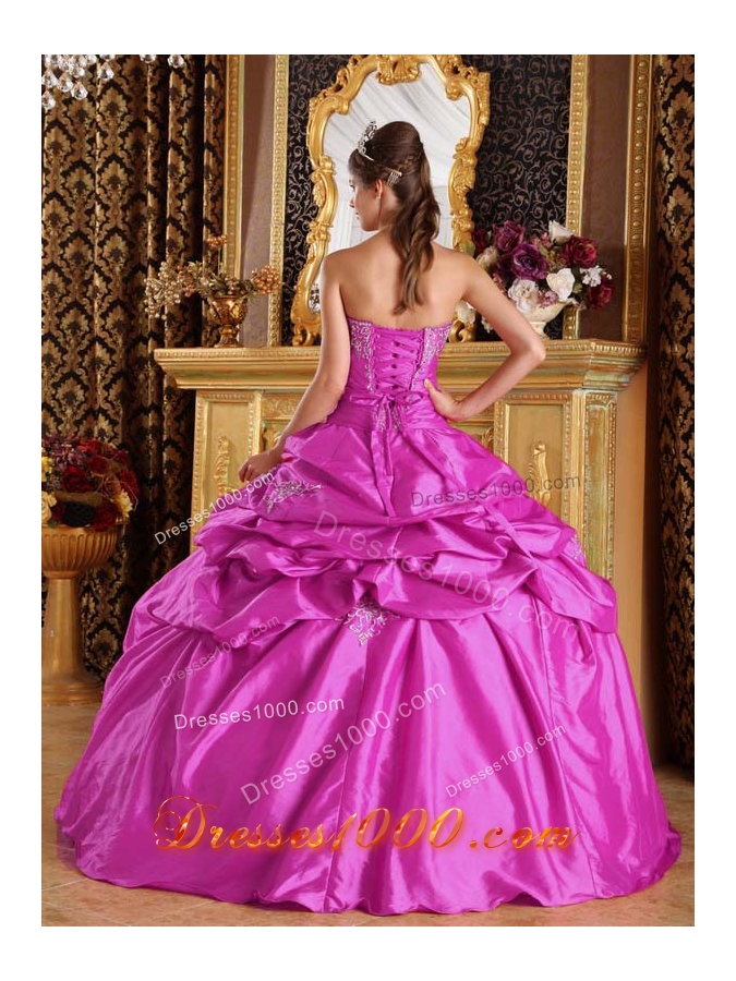 Ball Gown Strapless 2014 Quinceanera Dresses with Appliques