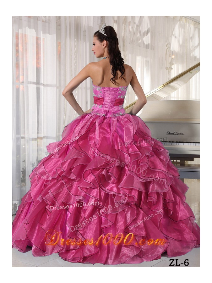 New Style Sweetheart Quinceanera Dresses with Organza Appliques