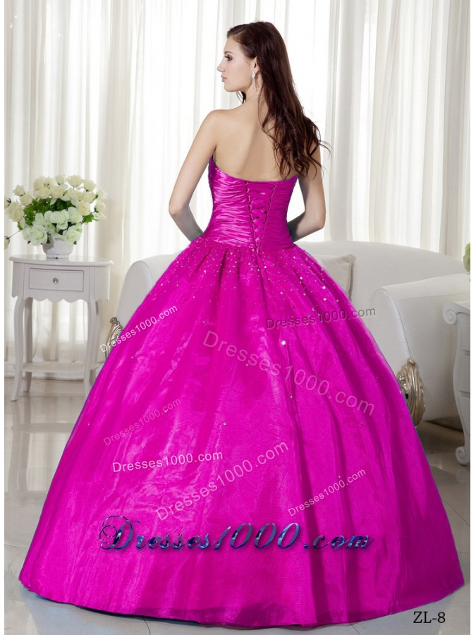 Ball Gown Strapless Quinceanera Dress with Taffeta Beading