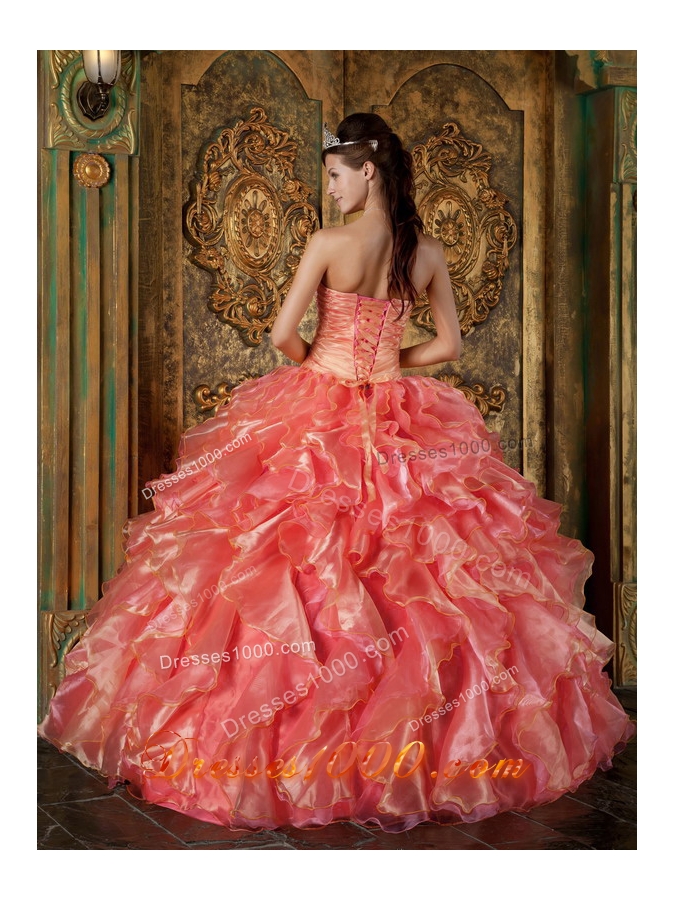 Exquisite Ball Gown Strapless Beading and Ruffles Dresses For Quinceaneras