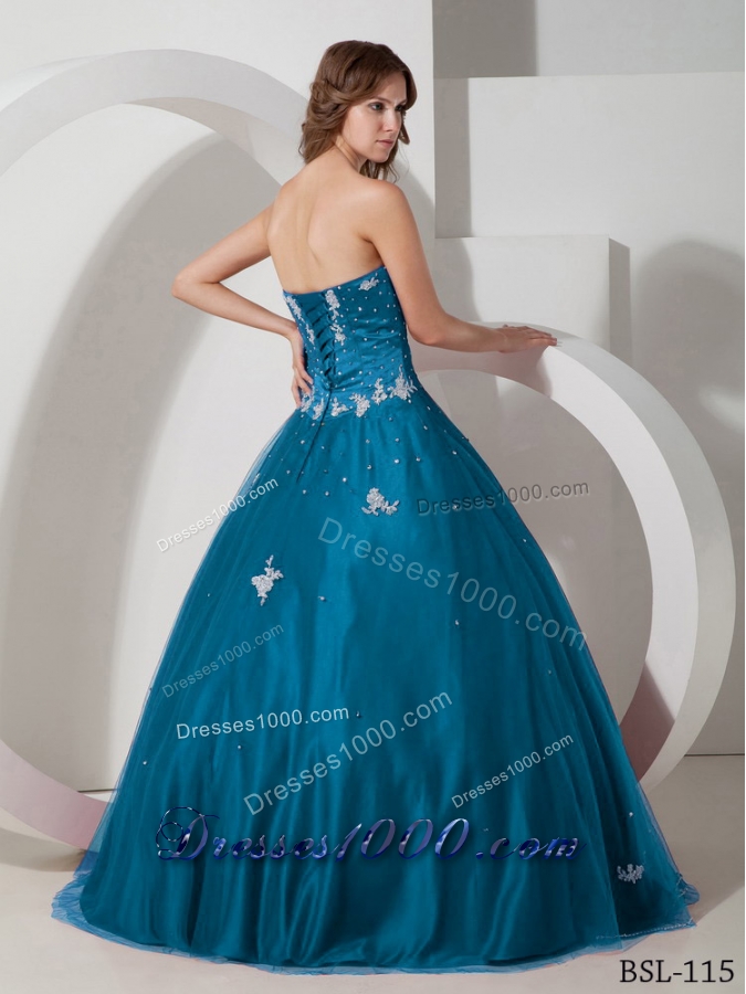 New Style Strapless Long Quinceanera Dresses with Appliques and Beading