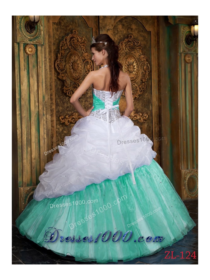 Princess Halter Quinceanera Gown Dresses with Beading and Pick-ups