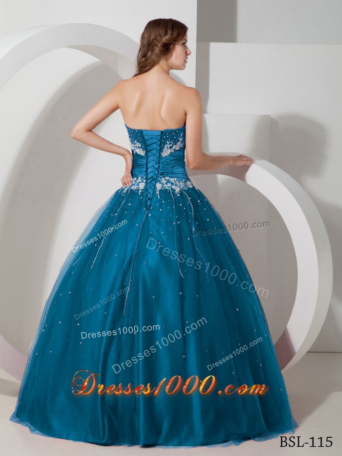 Puffy Strapless Appliques and Beading Pretty Quinceanera Gowns