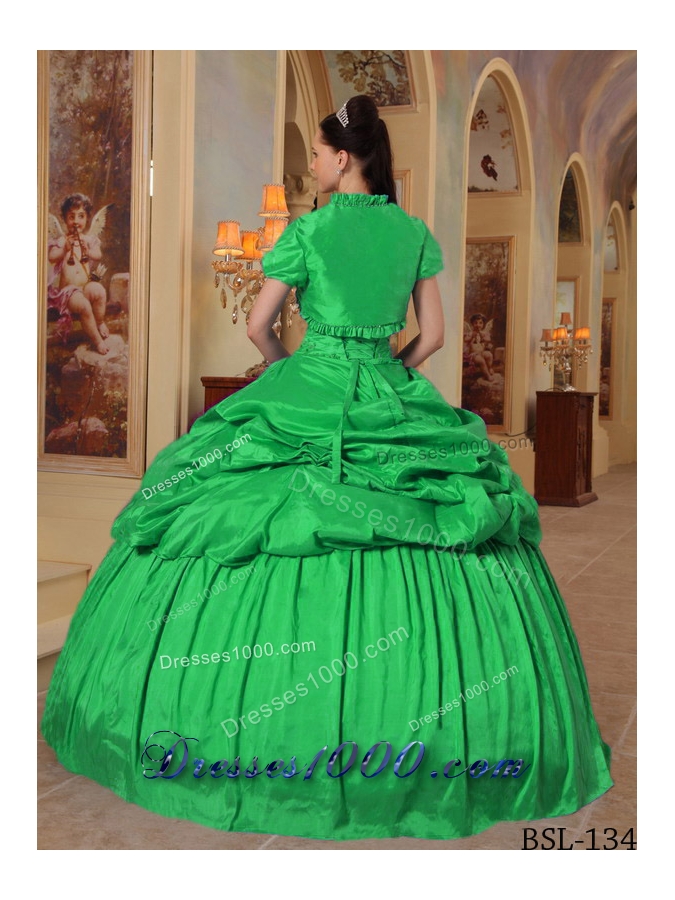 Sweetheart Taffeta Beading Sweet 15 Dresses with Pick-ups