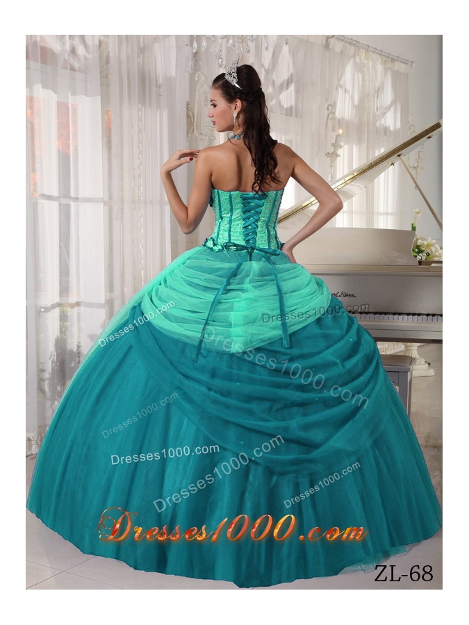 2014 Strapless Pretty Quinceanera Dresses with Beading