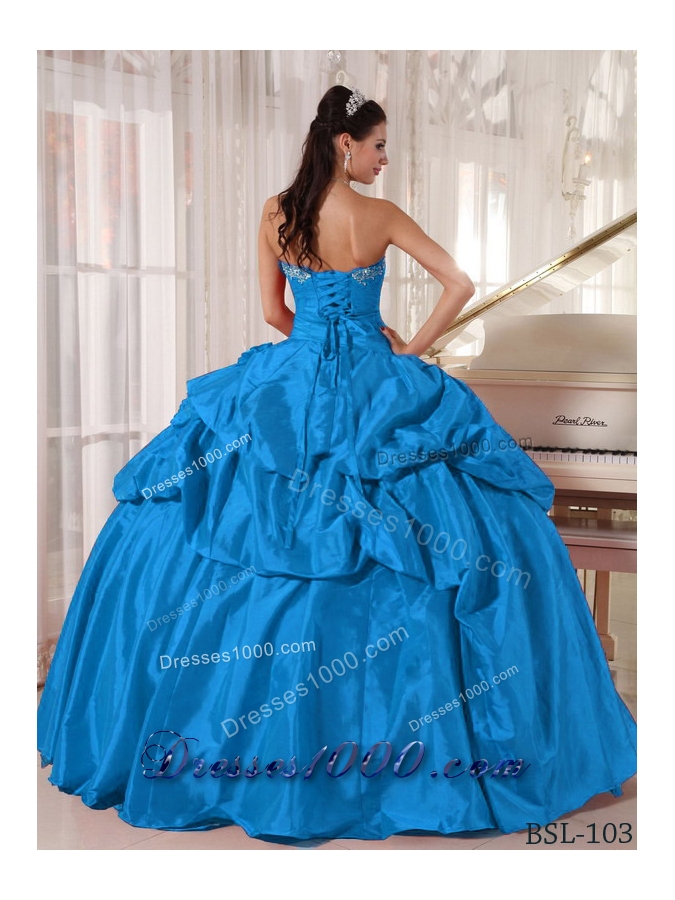 Cheap Ball Gown Sweetheart Floor-length Beading Quinceanera Gowns
