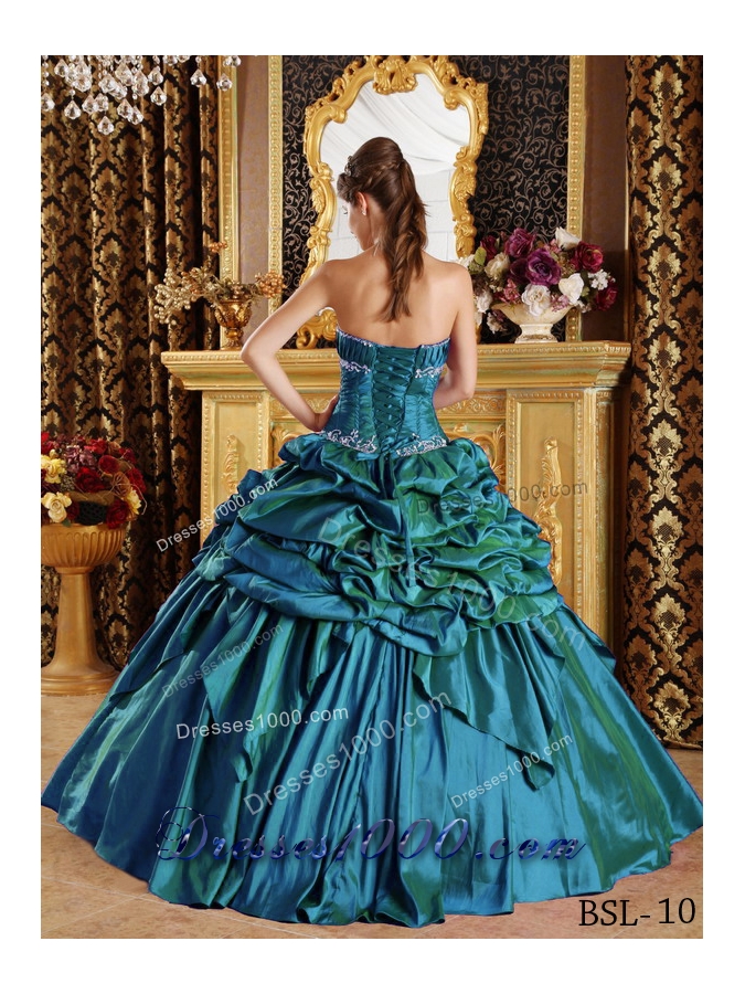 New Ball Gown Strapless Pick-ups Quinceanera Dresses for Military Ball