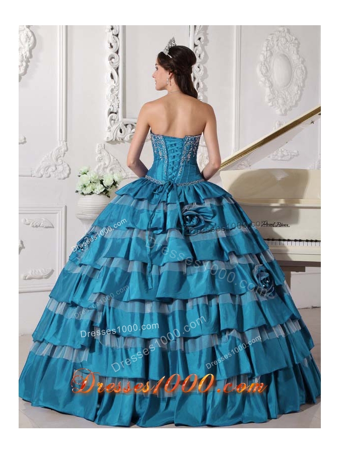 Puffy Sweetheart Taffeta Embroidery and New Style Quinceanera Dresses