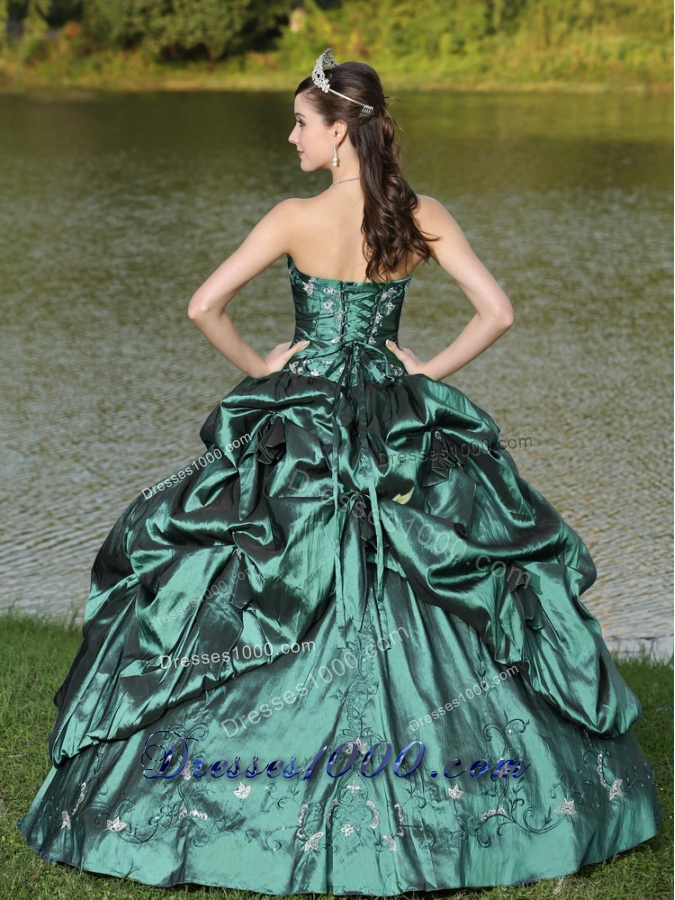 Custom Size Strapless Turquoise Quinceanera Gown Dresses with Beading and Pick-ups