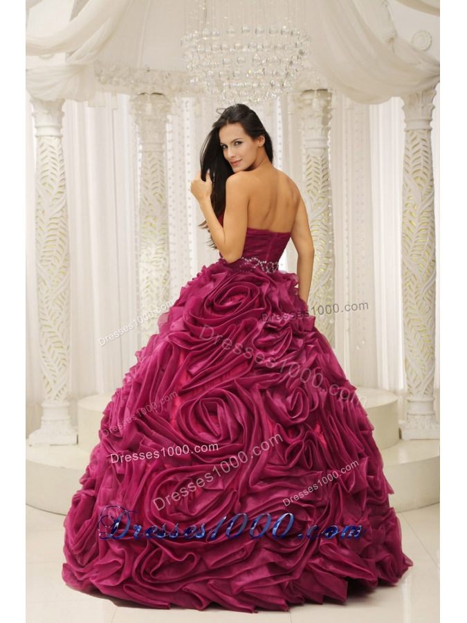 Sweetheart A-line 2014 Quinceanera Dress with Beading and Hand Made Flower