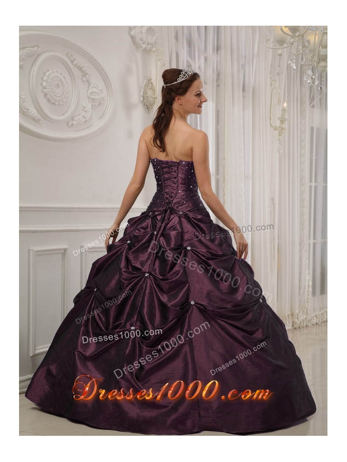 2014 Elegant Strapless Quinceanera Gowns with Beading and Pick-ups
