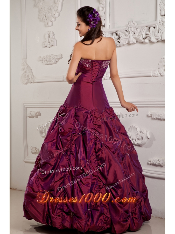 Princess Strapless Quinceanera Dresses with Beading and Pick-ups