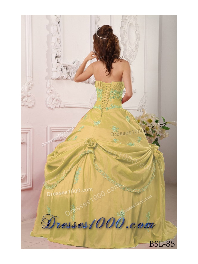 Strapless Sweet Sixteen Dresses with Appliques and Beading