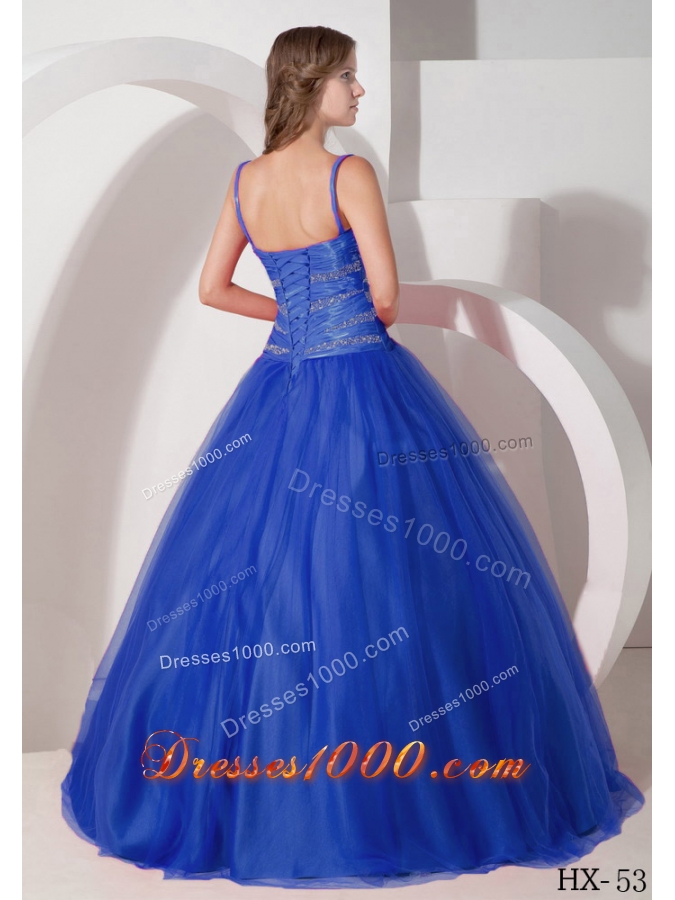 2014 Cute Quinceanera Dresses with Puffy Spaghetti Straps Beading