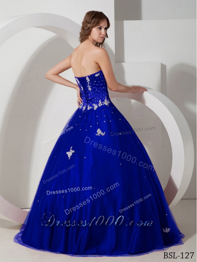 2014 New Style Puffy Strapless Appliques and Beading Quinceanera Dresses