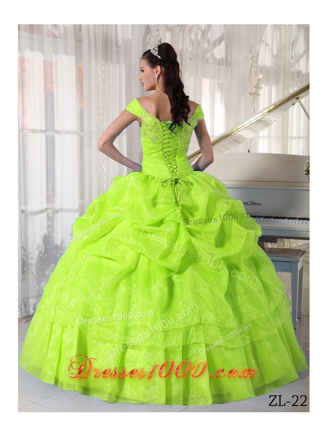2014 Spring Off The Shoulder Long Quinceanera Dresses with Beading