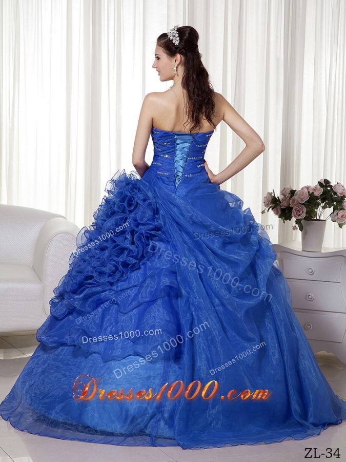 Fashionable Puffy Sweetheart with Beading and Ruching Quinceanera Dress for 2014