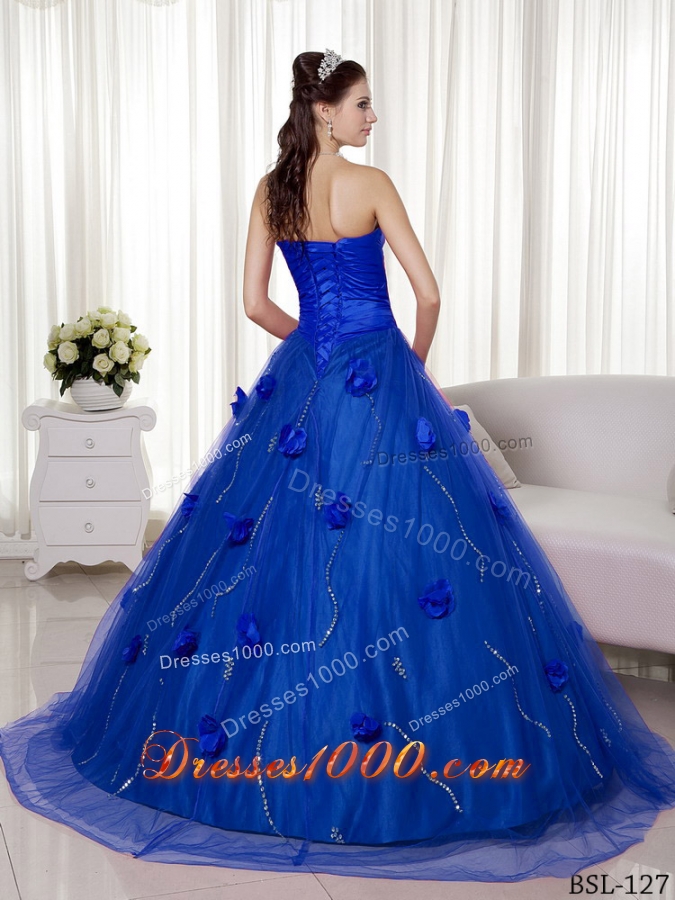 Princess Sweetheart Brush Train for 2014 Quincenera Dresses with Beading
