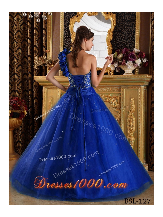 2014 Cute Princess Quinceanera Dresses One Shoulder with Beading