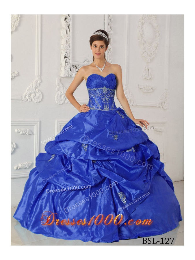 2014 Fashionable Royal Blue Sweetheart Appliques Quinceanera Dresses,Small House Design Plans In Philippines