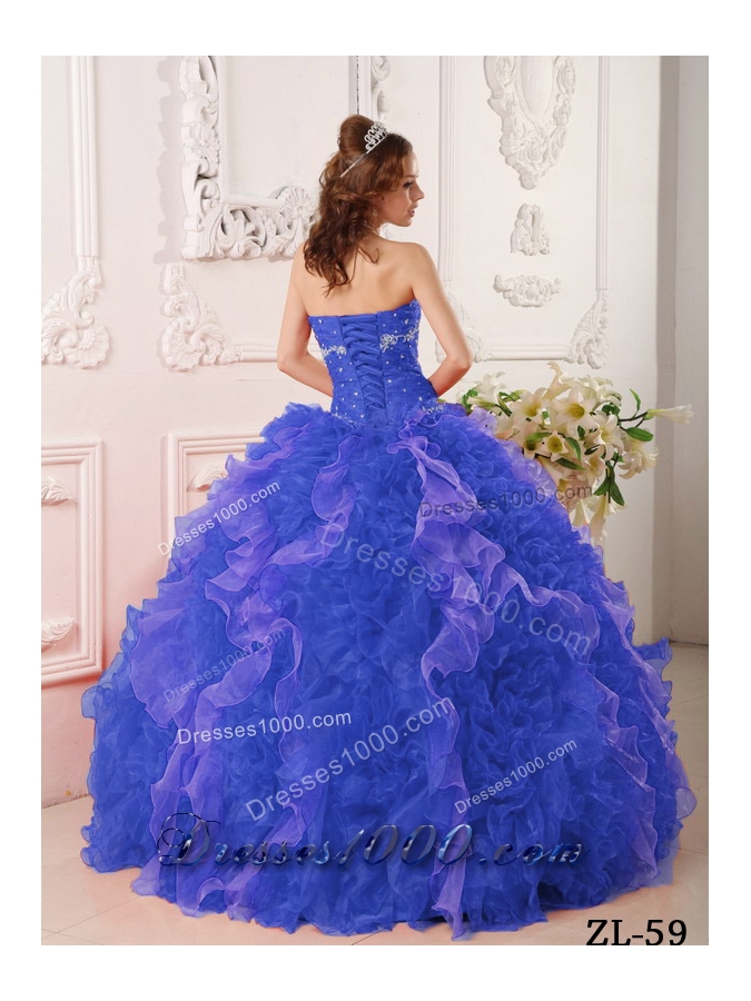 2014 Puffy Sweetheart with Appliques and Beading Quinceanera Dresses