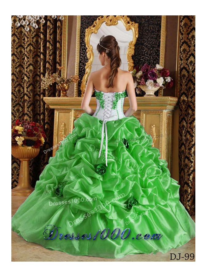 2014 Sweetheart Ball Gown Sweet 16 Dresses with Hand Made Flowers