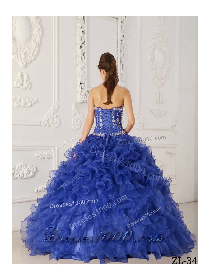 Classical Puffy Sweetheart with Appliques Quinceanera Dress for 2014