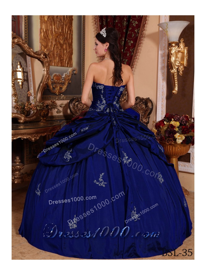 Elegant Puffy Sweetheart with Appliques Quinceanera Dress for 2014