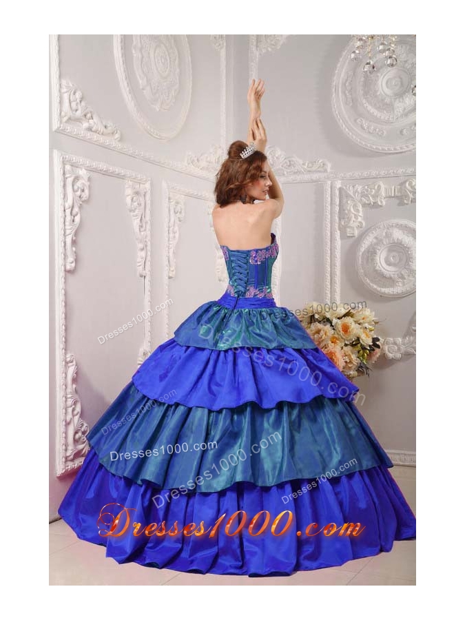 Gorgeous Multi-color Ball Gown Strapless with Ruffled Layers and Bow for 2014 Quinceanera Dress