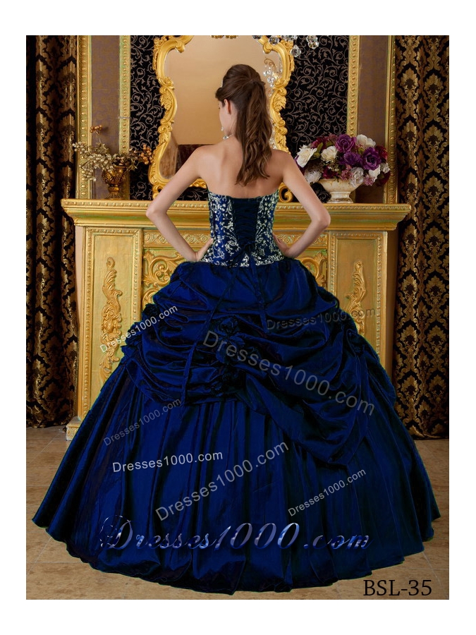 Perfect Royal Blue Sweetheart 2014 Embroidery Quinceanera Dresses