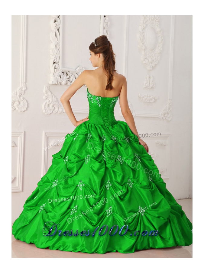 Princess Appliques Strapless 2014 Quinceanera Dresses with Beading